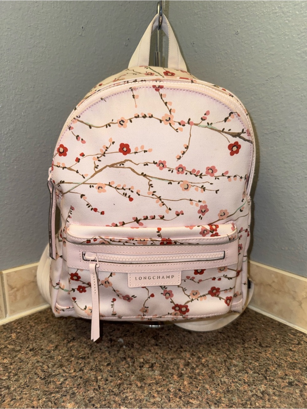 Longchamp Le Pliage Néo Sakura Backpack limited edition Pink Cherry Blossom